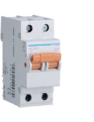 HAGER MN532V | Circuit breaker MN 1P+N 32A curve C