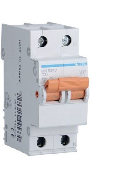 HAGER MN532V | Interruttore MN 1P+N 32A curva C