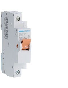 HAGER MN910V | Interruptor automático MN 1P+N 10A curva C