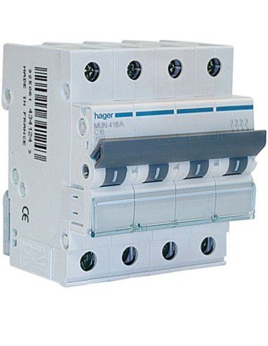 HAGER MUN432A | Circuit breaker 4P 32A curve-C 6kA