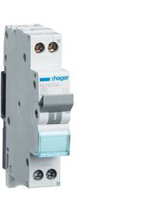 HAGER MLN520A | Interruptor automático 1P+N 20A Curva C 6kA 1 módulo