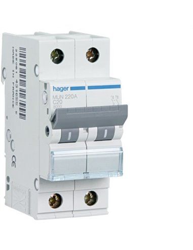 HAGER MUN532A | Interruttore 1P+N 32A curva-C 6kA