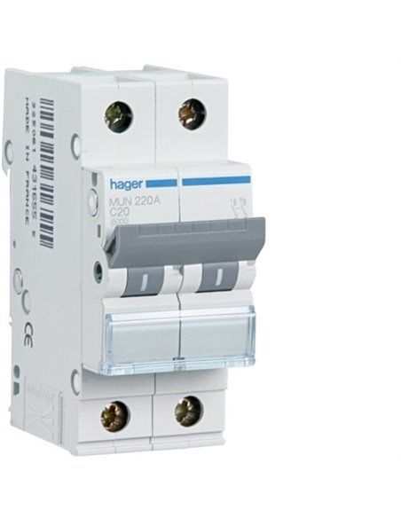 HAGER MUN510A | Circuit breaker 1P+N 10A curve-C 6kA