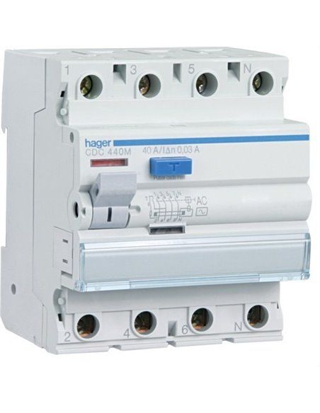 HAGER CDC425M | Differenziale 4P 25A 30mA tipo-AC