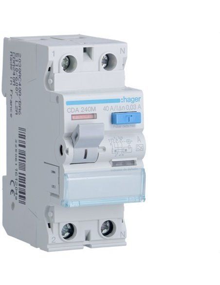 HAGER CDA240M | Diferencial 2P 40A 30mA tipo-A