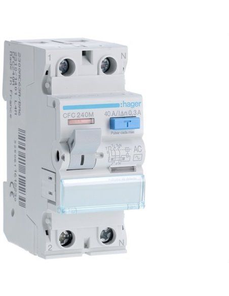 HAGER CFC240M | Differential 2P 40A 300mA type-AC