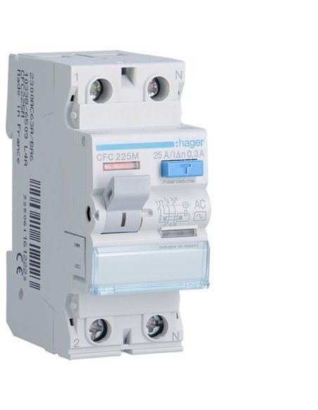 HAGER CFC225M | Différentiel 2P 25A 300mA type-AC