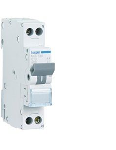 HAGER MLU510 | Circuit breaker ML curve-C 1P+N 10A