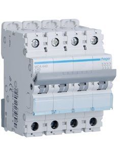 HAGER MCA440 | Curva M automática magneto-térmica-C 6kA 4P 40A