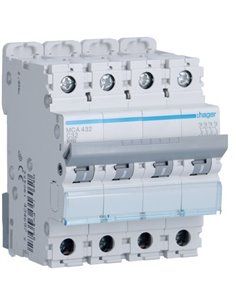 HAGER MCA432 | Curva M automática magneto-térmica-C 6kA 4P 32A