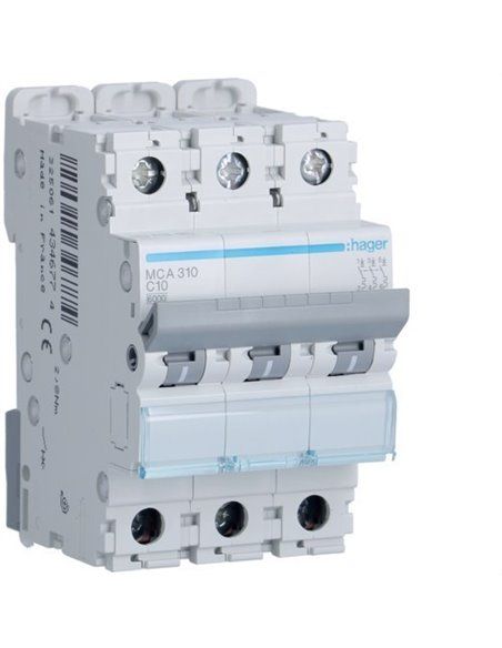 HAGER MCA310 | Sicherungsautomat M Kurve-C 6kA 3P 10A