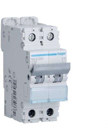 HAGER MCA240 | Disjoncteur courbe M-C 6kA 2P 40A