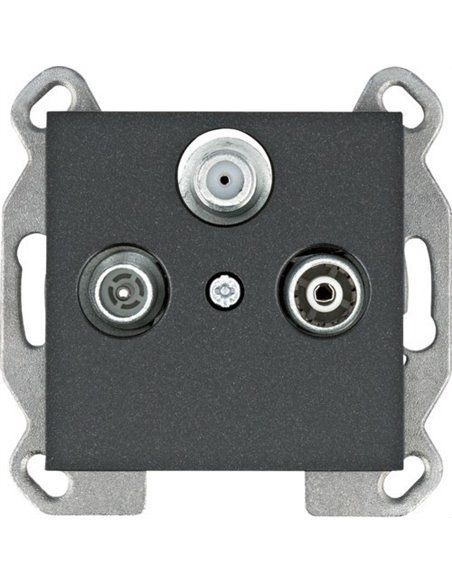 Lumina | Schwarzer Pass-Through-RTV-SAT-Anschluss WL3123