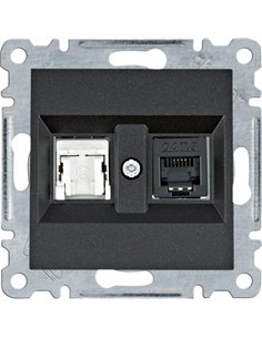 Lumina | RJ11/12 + RJ45 Buchse schwarz WL2213
