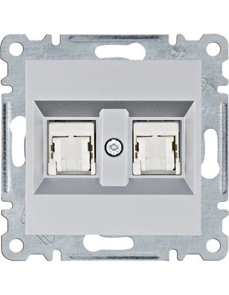 Lumina | Toma doble RJ45 categoría 5e UTP plata WL2122