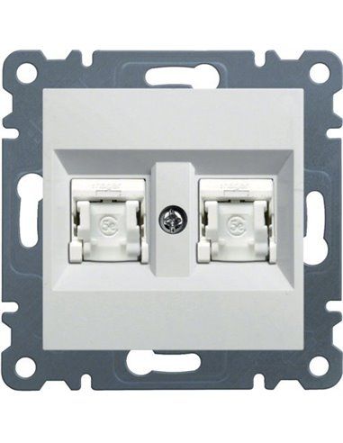 Lumina | Soquete duplo RJ45 categoria 5E UTP branco polar WL2120