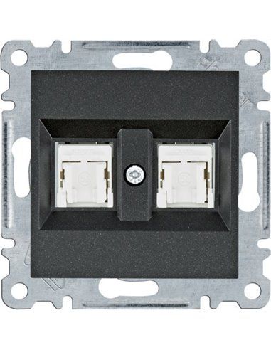Lumina | Soquete duplo RJ45 categoria 5e UTP preto WL2123