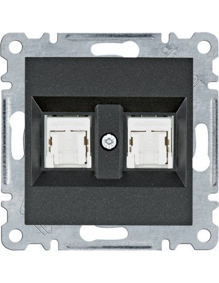 Lumina | Prise double RJ45 catégorie 5e UTP noir WL2123