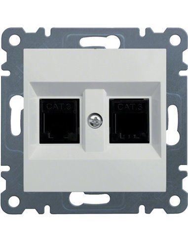Lumina | Soquete duplo RJ11 branco polar WL2020