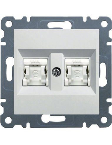 Lumina | Toma 2xRJ45 categoría 6 FTP blanco polar WL2180