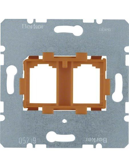 BERKER | Suporte de tomada modular JACK com 2 tomadas laranja 454109