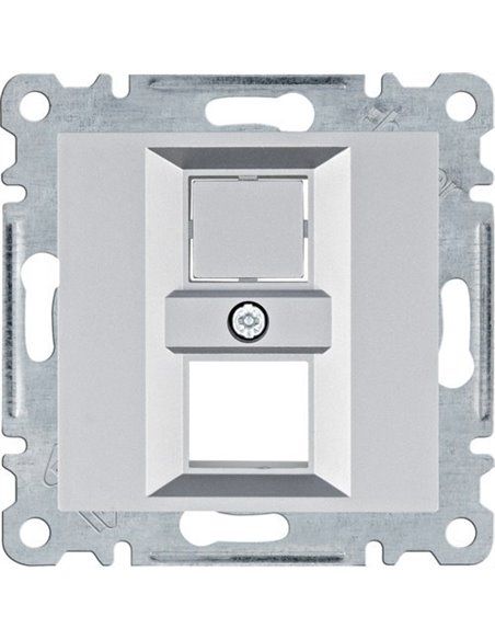 Lumina | WL2322 Staffa per jack trapezoidale doppia argento