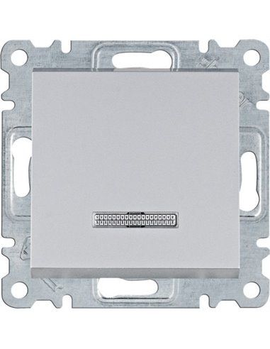 Lumina | Pulsante argento con spia luminosa WL0412