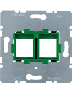 BERKER | Mecanismo placa soporte con entrada con 2 elementos verde 454104