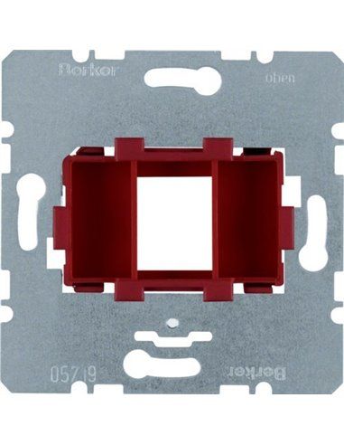 BERKER | Mecanismo de placa de suporte com entrada com 1 elemento vermelho 454001