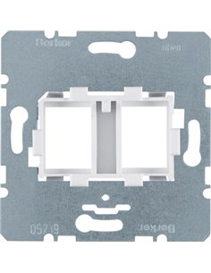 BERKER | Mecanismo de placa de suporte com entrada com 2 elementos branco 454105