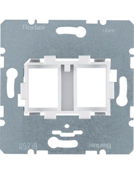 BERKER | Mecanismo placa soporte con entrada con 2 elementos blanco 454105