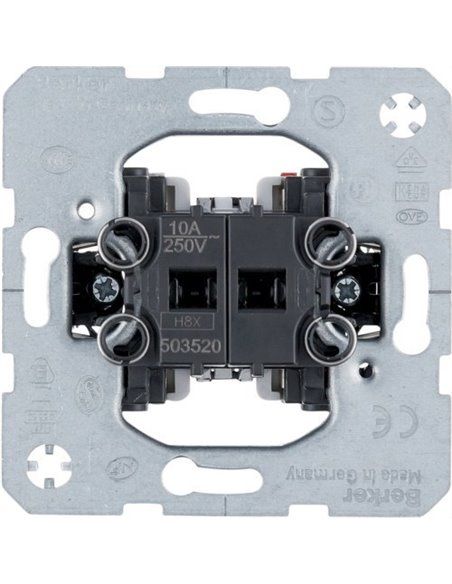 BERKER | Mécanisme à double bouton poussoir avec verrouillage à bascule 10A/250V 503520