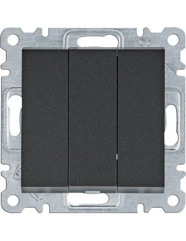 Lumina | Interruptor triplo preto WL0073