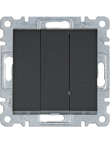 Lumina | Interruttore triplo nero WL0073