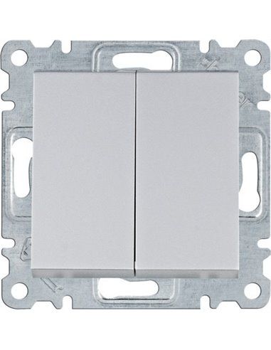 Lumina | Interruptor duplo prateado WL0042