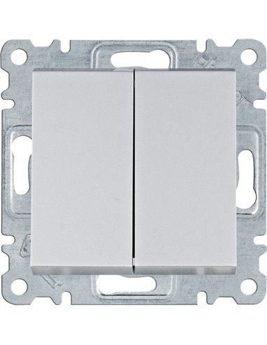 Lumina | Interruttore doppio argento WL0052