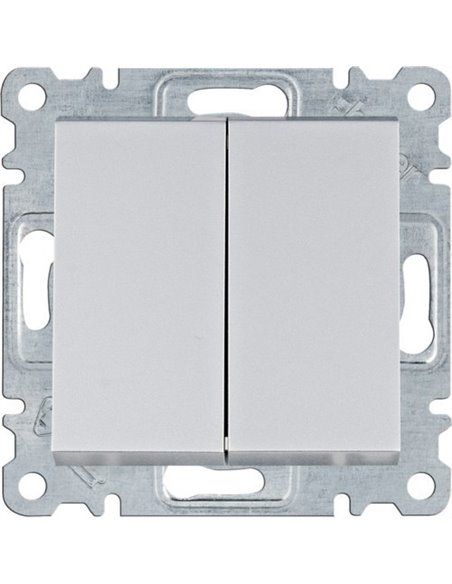 Lumina | Interruttore doppio argento WL0052
