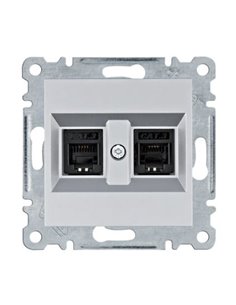 Lumina | Doppia presa RJ11 argento WL2022
