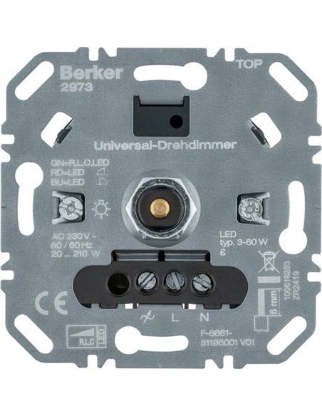 BERKER | Variateur rotatif universel (R/L/C/LED) soft off 2973