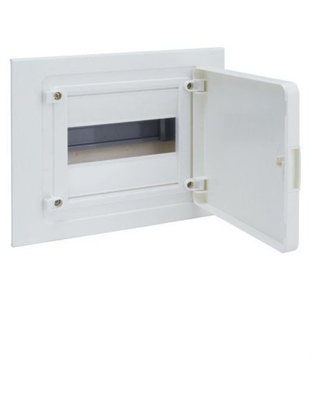 HAGER VF108PE | Quadro elétrico embutido Golf VF com régua de energia branca opaca de 1 fileira e 8 módulos