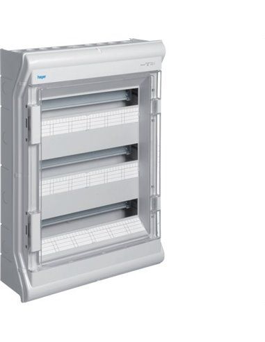 HAGER VE318E | Boîte de distribution de surface Vector VE à 3 rangées 54 IP55