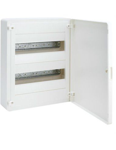 HAGER VS212PE | VF Golf Surface Schaltschrank mit 2 Reihen 24 Module opak weiß+Streifen