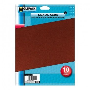 Lixa de água de grão 180 (pacote com 10 folhas)
