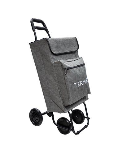 Carrello Spesa 4 Ruote Marmorizzato Grigio 45 Litri Carrello Spesa Poliestere Con Borsa Termica