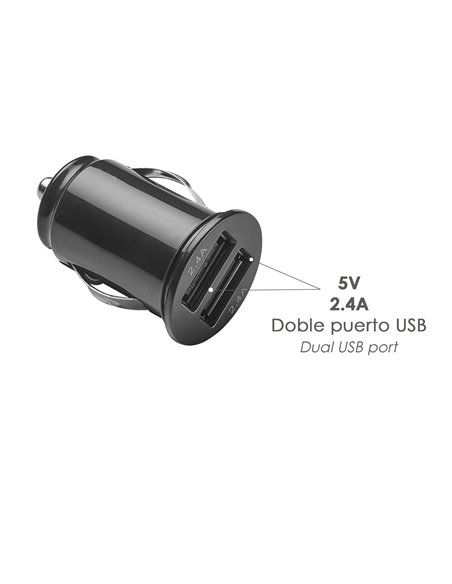Cargador Coche USB Dos Tomas 2.1 Amperios. 5 V. Adaptador Enchufe USB Cargador USB de Pared, Android, Iphone, Smartphones