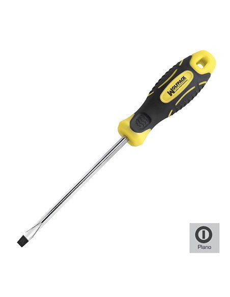 Chave de fenda bimatéria com boca estampada 4x100 mm.