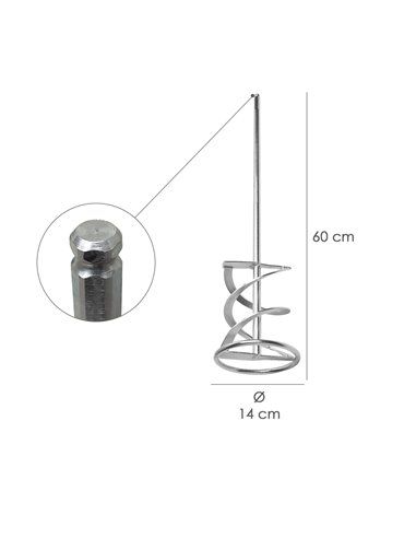 Mezclador Cola Ligera Recambio Con Enganche Rapido Ø 14 x 60 cm. Para Mezcladora Electrica