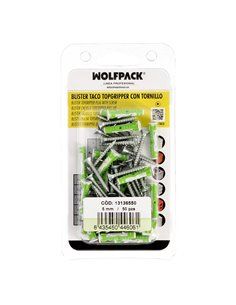 Blister Tacos Topgripper Bimaterial Con Tornillos Ø 5 mm. 50 Piezas Taco Anclaje Universal, Taco Hormigon, Taco Pladur,