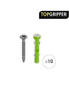 Blister Tacos Topgripper Bimaterial Con Tornillos Ø 10 mm. 10 Piezas Taco Anclaje Universal, Taco Hormigon, Taco Pladur 2