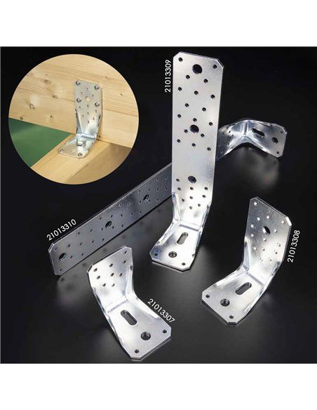 Soporte Para Madera Con Angulo Reforzado 65x88x95 mm. Conector Angular, Escuadra Fijación, Zapata Madera, Soporte Pergola Madera